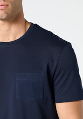 T-Shirt Girocollo in Filo di Scozia Piquet - Blu - 0023 blu | Perofil