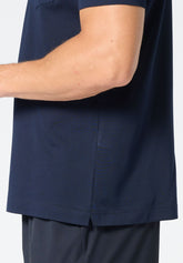 T-Shirt Girocollo in Filo di Scozia Piquet - Blu - 0023 blu | Perofil