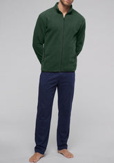 Giubbino Full Zip in Caldo Pile - Verde Melange - 1578 verde melange | Perofil