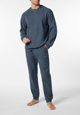 Tuta Girocollo in Punto Milano Jacquard Soft Touch - Denim Melange - 0421 denim melange | Perofil