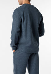 Tuta Girocollo in Punto Milano Jacquard Soft Touch - Denim Melange - 0421 denim melange | Perofil