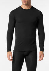 Maglia Girocollo Manica Lunga in Lana Merino e Modal Elasticizzato X-Touch Merino - Nero - 0031 nero | Perofil