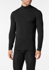 Maglia Manica Lunga Lupetto in Lana Merino e Modal Elasticizzato X-Touch Merino - Nero - 0031 nero | Perofil