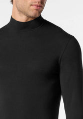 Maglia Manica Lunga Lupetto in Lana Merino e Modal Elasticizzato X-Touch Merino - Nero - 0031 nero | Perofil