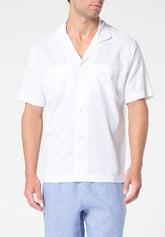 Camicia Manica Corta in Lino e Cotone - Bianco - 0020 bianco | Perofil