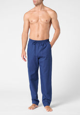 Pantaloni Lunghi in Lino e Cotone - Blu - 0023 blu | Perofil