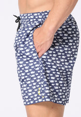 Printed Technical Fabric Swim Boxer - Whale Print - S904 stampa balene | Perofil