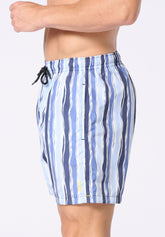 Printed Technical Fabric Swim Boxer - Stripe Print - S910 stampa riga | Perofil