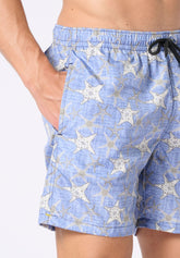 Printed Technical Fabric Swim Boxer - Star Print - S912 stampa stelle | Perofil