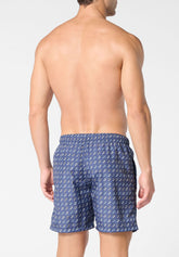 Boxer Mare in Tessuto Tecnico Stampato - Fantasia Vespe - S913 stampa vespe | Perofil