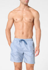 Technical Fabric Swim Boxer - Denim Vichy Print - S917 stampa vichy denim | Perofil
