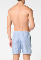 Technical Fabric Swim Boxer - Denim Vichy Print - S917 stampa vichy denim | Perofil