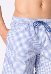 Technical Fabric Swim Boxer - Denim Vichy Print - S917 stampa vichy denim | Perofil