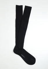 Calza Lunga in Filo di Scozia a coste - Nero - C004 nero | Perofil