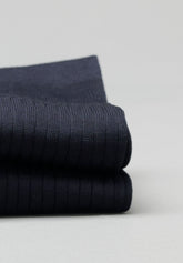 Calza Lunga in Filo di Scozia a coste - Blu - C008 blu | Perofil