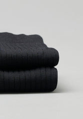 Calza Corta in Filo di Scozia a coste - Nero - C004 nero | Perofil