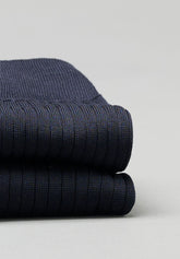 Calza Corta in Filo di Scozia a coste - Blu - C008 blu | Perofil