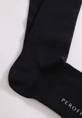 Cotton e Cashmere Long Socks - Black - C004 nero | Perofil