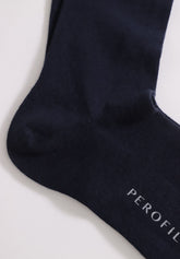 Calza Lunga in Cotone e Cashmere - Blu - C008 blu | Perofil