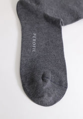 Calza Lunga in Cotone e Cashmere - Grigio Melange - C680 grigio melange | Perofil