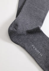Calza Lunga in Cotone e Cashmere - Grigio Melange - C680 grigio melange | Perofil