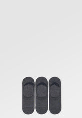 Mercerized Stretch Cotton Socks Tripack - Dark Grey Mélange - C336 grigio mel scuro | Perofil