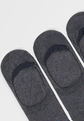 Mercerized Stretch Cotton Socks Tripack - Dark Grey Mélange - C336 grigio mel scuro | Perofil