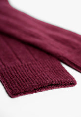 Calza Corta a Coste in Lana e Cashmere - Cherry - C157 cherry | Perofil