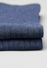 Calza Lunga a Coste in Viscosa e Cashmere Light - Blu - C008 blu | Perofil