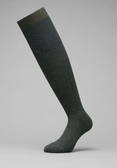 Calza Lunga a Coste in Viscosa e Cashmere Light - Verde Scuro Melange - C039 verde scuro mel | Perofil