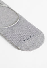 Mercerised Cotton Invisible Socks - Grey Mélange - C029 grigio melange | Perofil