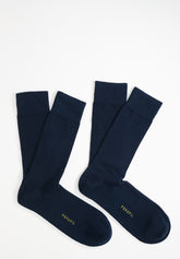 Calze Corte a Coste in Cotone Elasticizzato Rib Cotton Colors Bipack - Nero - C004 nero | Perofil