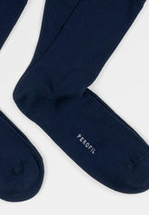Calze Corte a Coste in Cotone Elasticizzato Rib Cotton Colors Bipack - Blu - C008 blu | Perofil