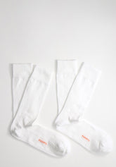 Rib Stretch Cotton Colors Short Socks Bipack - White - C011 bianco | Perofil