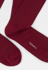 Calze Corte a Coste in Cotone Elasticizzato Rib Cotton Colors Bipack - Sangria - C224 sangria | Perofil