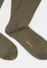 Calze Corte a Coste in Cotone Elasticizzato Rib Cotton Colors Bipack - Verde Vegetale - C225 vegetale | Perofil