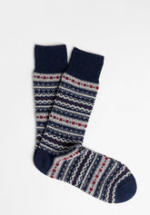 Nordic Pattern Winter Cotton Crew Socks - Multicolour Print - C055 fantasia multicolor | Perofil