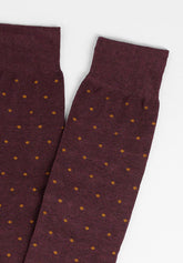 Calza Lunga In Cotone Invernale Pois Color - Bordeaux Melange - C080 bordeaux melange | Perofil