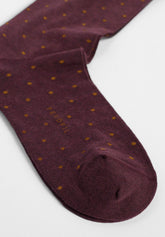 Colorful Polka Dot Winter Cotton Crew Socks - Bordeaux Mélange - C080 bordeaux melange | Perofil