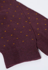 Colorful Polka Dot Winter Cotton Crew Socks - Bordeaux Mélange - C080 bordeaux melange | Perofil