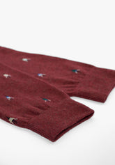 Bicycle Pattern Cotton Long Socks - Cherry Mélange - C162 cherry melange | Perofil