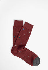 Bycicle pattern Cotton Crew Socks - Cherry Mélange - C162 cherry melange | Perofil