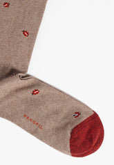 Calza Lunga in Cotone Fantasia Coccinelle - Tortora Melange - C173 tortora melange | Perofil
