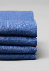 Ribbed Stretch Cotton Crew Socks Bi-Pack - Denim Mélange - C176 denim melange | Perofil