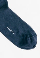 Calza Sneakers a Coste in Cotone Elasticizzato Bi-Pack - Blu - C008 blu | Perofil