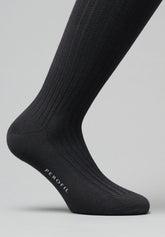 Calza Lunga in Lana Merinos a coste Golden Plus - Nero - C004 nero | Perofil