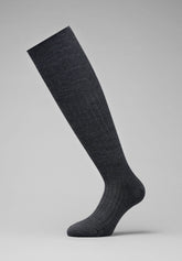 Calza Lunga in Lana Merinos a coste Golden Plus - Grigio Fumo - C325 fumo | Perofil
