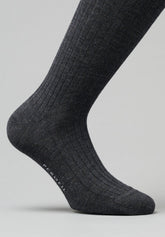Calza Lunga in Lana Merinos a coste Golden Plus - Grigio Fumo - C325 fumo | Perofil