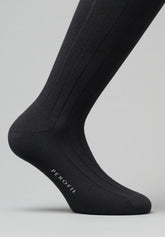 Calza Lunga in Caldo Cotone a coste Soft Plus - Nero - C004 nero | Perofil