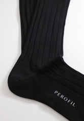 Calza Lunga in Caldo Cotone a coste Soft Plus - Nero - C004 nero | Perofil